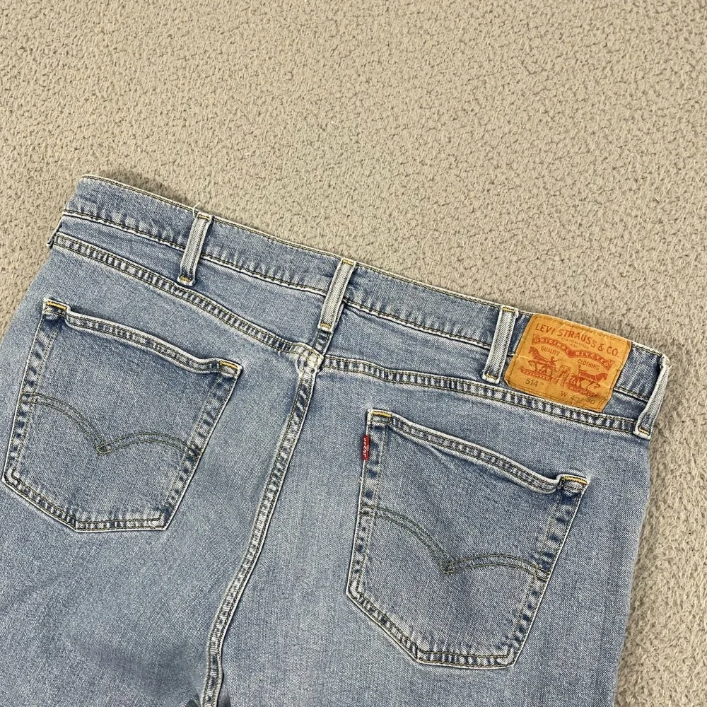 Levi's 514 Jeans Men 40x29 Blue Light Wash Slim Straight Denim